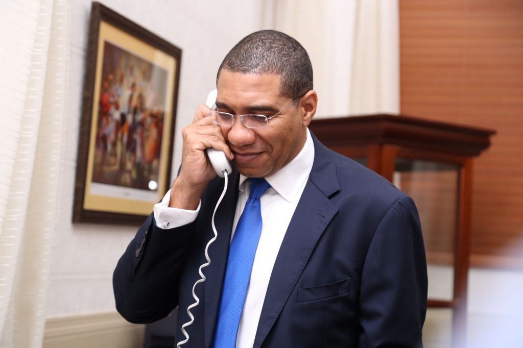 Prime Minister Holness receives call from US Vice President-Elect Mike Pence