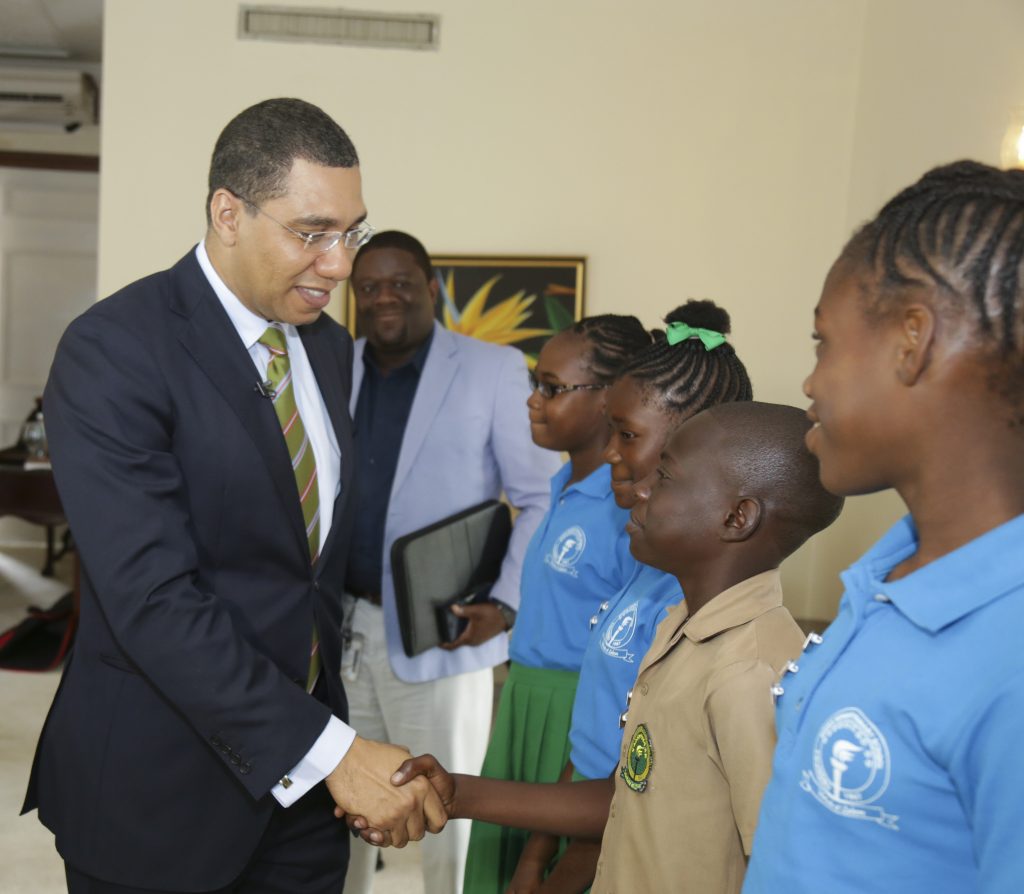 PM Greets Mona Heights Primary Junior Journalist Club