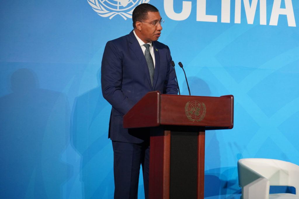Report delivered by the Prime Minister of Jamaica The Most Honourable Andrew Holness, ON, MP  on behalf of the Climate Finance and Carbon Pricing Track