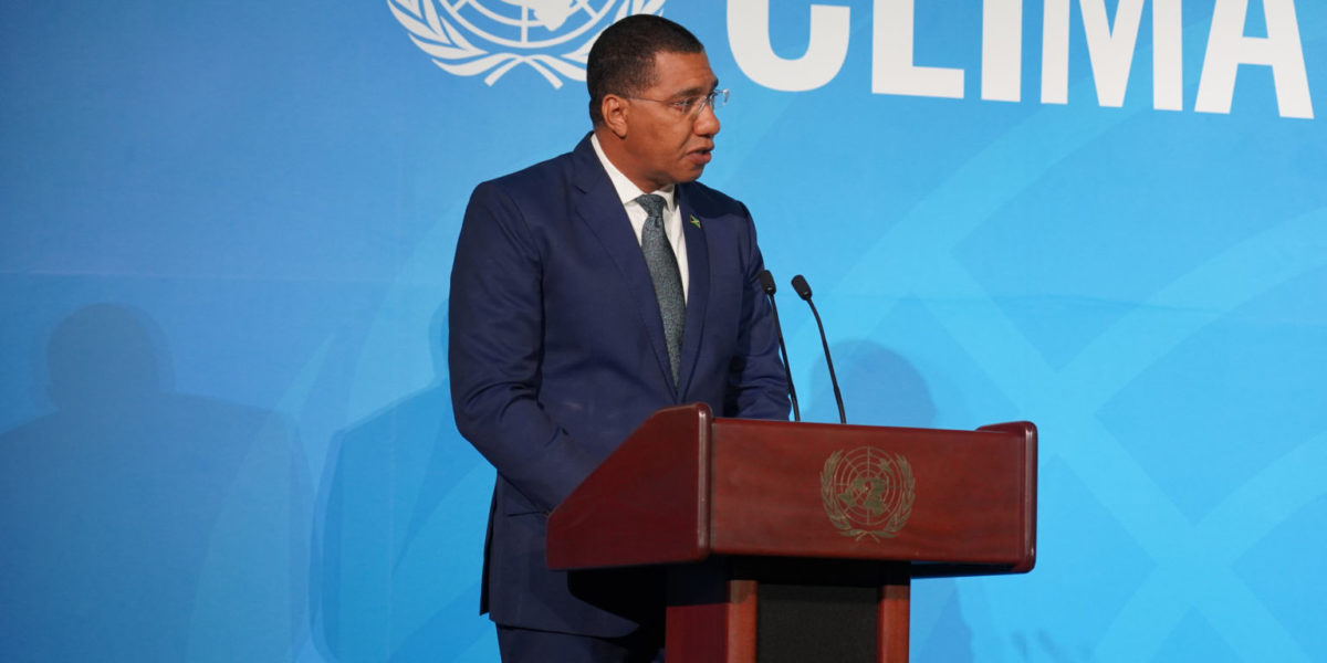 Report delivered by the Prime Minister of Jamaica The Most Honourable Andrew Holness, ON, MP  on behalf of the Climate Finance and Carbon Pricing Track
