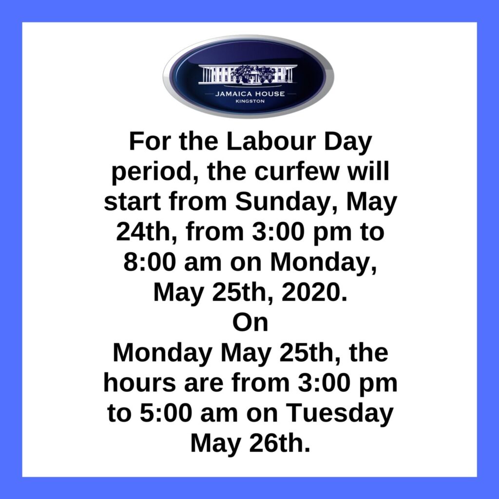 Islandwide Nightly Curfew Restrictions for Labour Day Period