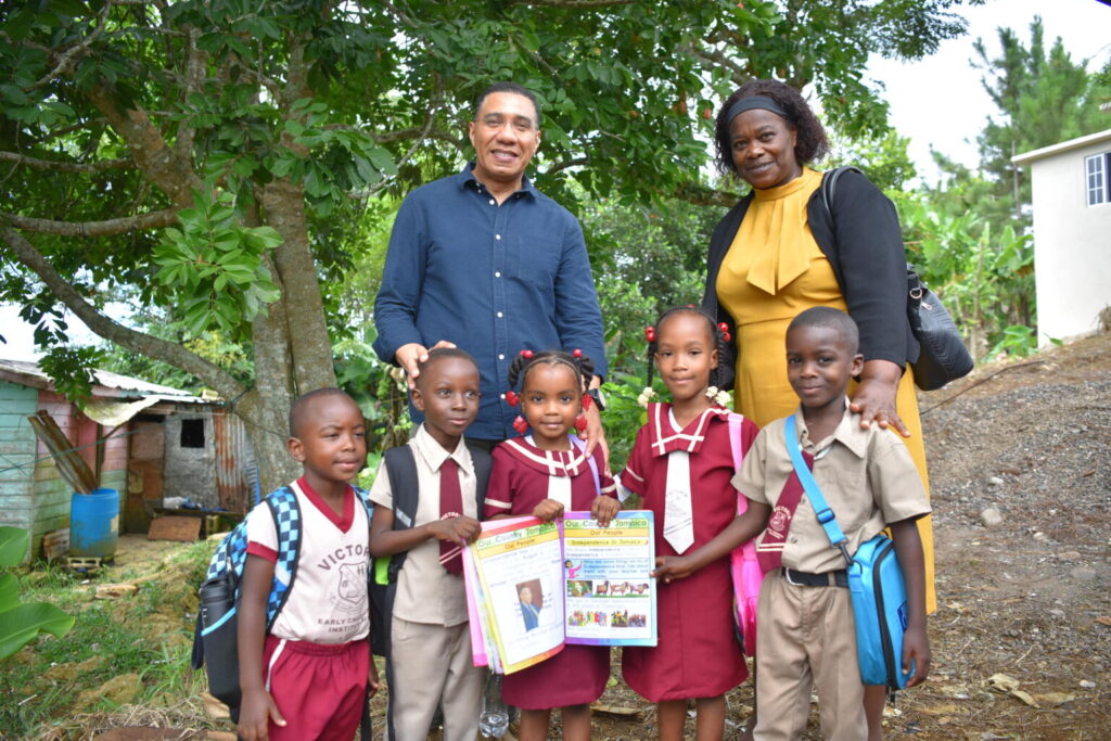 Prime Minister Holness Greeting Schoolchildren in Clarendon